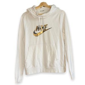 Nike Hoodie Gold Foil Cowl Hoodie Sweatshirt Sz M